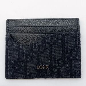 Dior Saddle Oblique Textured Black Card Holder